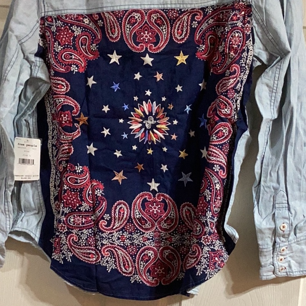 Free People Bandana Bandit button down shirt - Picture 5 of 9